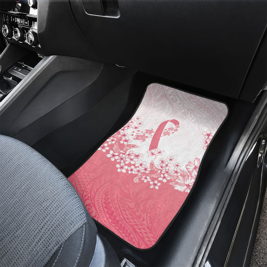 Breast Cancer Awareness Polynesian Car Mats Floral Pink Ribbon