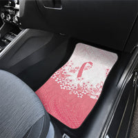 Breast Cancer Awareness Polynesian Car Mats Floral Pink Ribbon