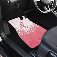 Breast Cancer Awareness Polynesian Car Mats Floral Pink Ribbon