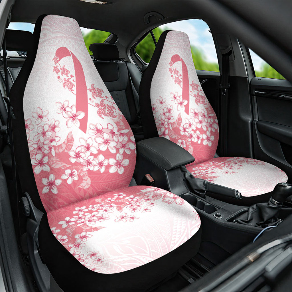 Breast Cancer Awareness Polynesian Car Seat Cover Floral Pink Ribbon