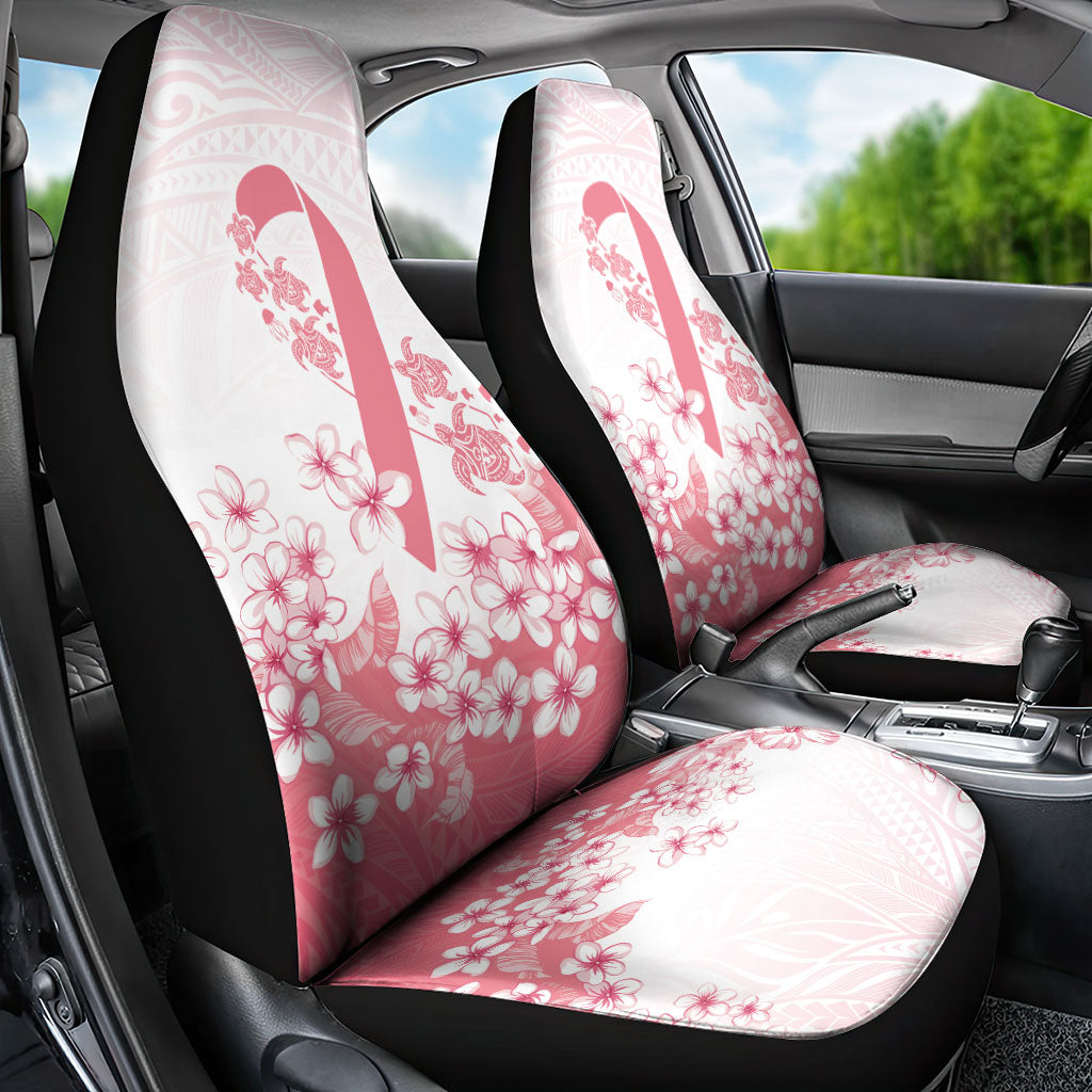 Breast Cancer Awareness Polynesian Car Seat Cover Floral Pink Ribbon