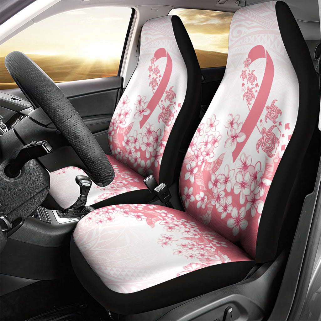 Breast Cancer Awareness Polynesian Car Seat Cover Floral Pink Ribbon