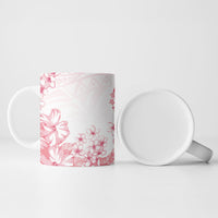 Breast Cancer Awareness Polynesian Ceramic Mug Floral Pink Ribbon