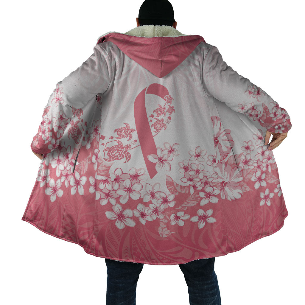 Breast Cancer Awareness Polynesian Cloak Floral Pink Ribbon