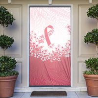 Breast Cancer Awareness Polynesian Door Cover Floral Pink Ribbon