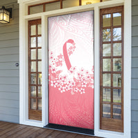 Breast Cancer Awareness Polynesian Door Cover Floral Pink Ribbon