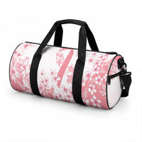 Breast Cancer Awareness Polynesian Duffle Bag Floral Pink Ribbon