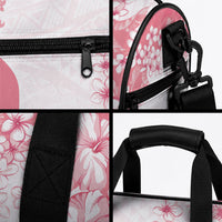 Breast Cancer Awareness Polynesian Duffle Bag Floral Pink Ribbon