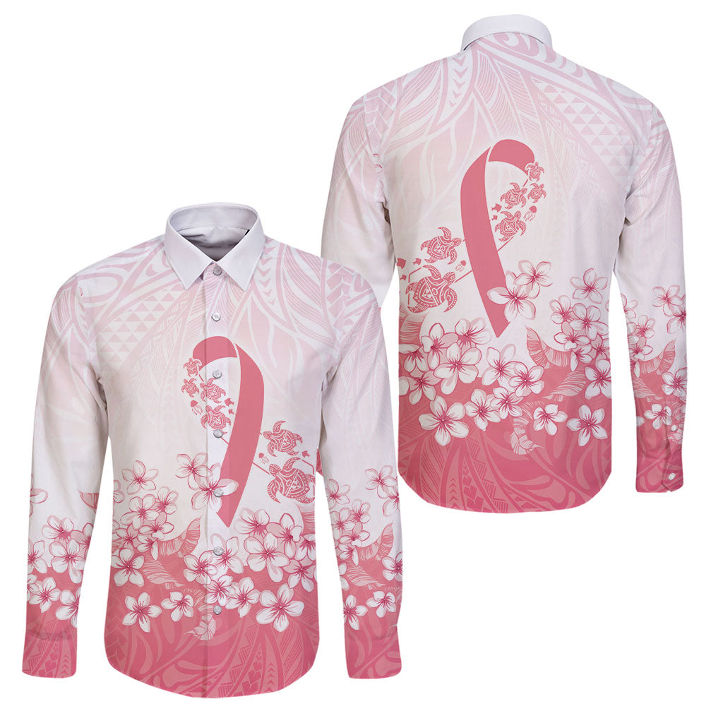 Breast Cancer Awareness Polynesian Family Matching Mermaid Dress and Hawaiian Shirt Floral Pink Ribbon