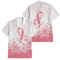 Breast Cancer Awareness Polynesian Family Matching Puletasi and Hawaiian Shirt Floral Pink Ribbon