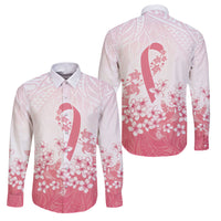 Breast Cancer Awareness Polynesian Family Matching Summer Maxi Dress and Hawaiian Shirt Floral Pink Ribbon