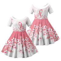 Breast Cancer Awareness Polynesian Family Matching Summer Maxi Dress and Hawaiian Shirt Floral Pink Ribbon
