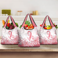 Breast Cancer Awareness Polynesian Grocery Bag Floral Pink Ribbon