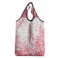 Breast Cancer Awareness Polynesian Grocery Bag Floral Pink Ribbon