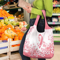 Breast Cancer Awareness Polynesian Grocery Bag Floral Pink Ribbon