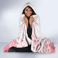 Breast Cancer Awareness Polynesian Hooded Blanket Floral Pink Ribbon