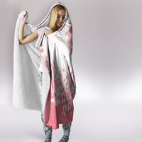 Breast Cancer Awareness Polynesian Hooded Blanket Floral Pink Ribbon