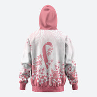 Breast Cancer Awareness Polynesian Hoodie Floral Pink Ribbon