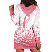 Breast Cancer Awareness Polynesian Hoodie Dress Floral Pink Ribbon