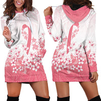 Breast Cancer Awareness Polynesian Hoodie Dress Floral Pink Ribbon