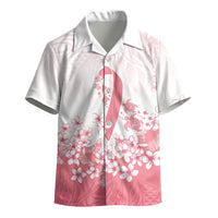 Breast Cancer Awareness Polynesian Kid Hawaiian Shirt Floral Pink Ribbon