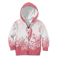 Breast Cancer Awareness Polynesian Kid Hoodie Floral Pink Ribbon
