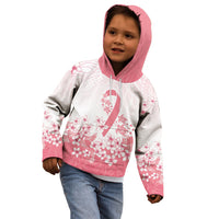 Breast Cancer Awareness Polynesian Kid Hoodie Floral Pink Ribbon