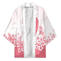 Breast Cancer Awareness Polynesian Kimono Floral Pink Ribbon