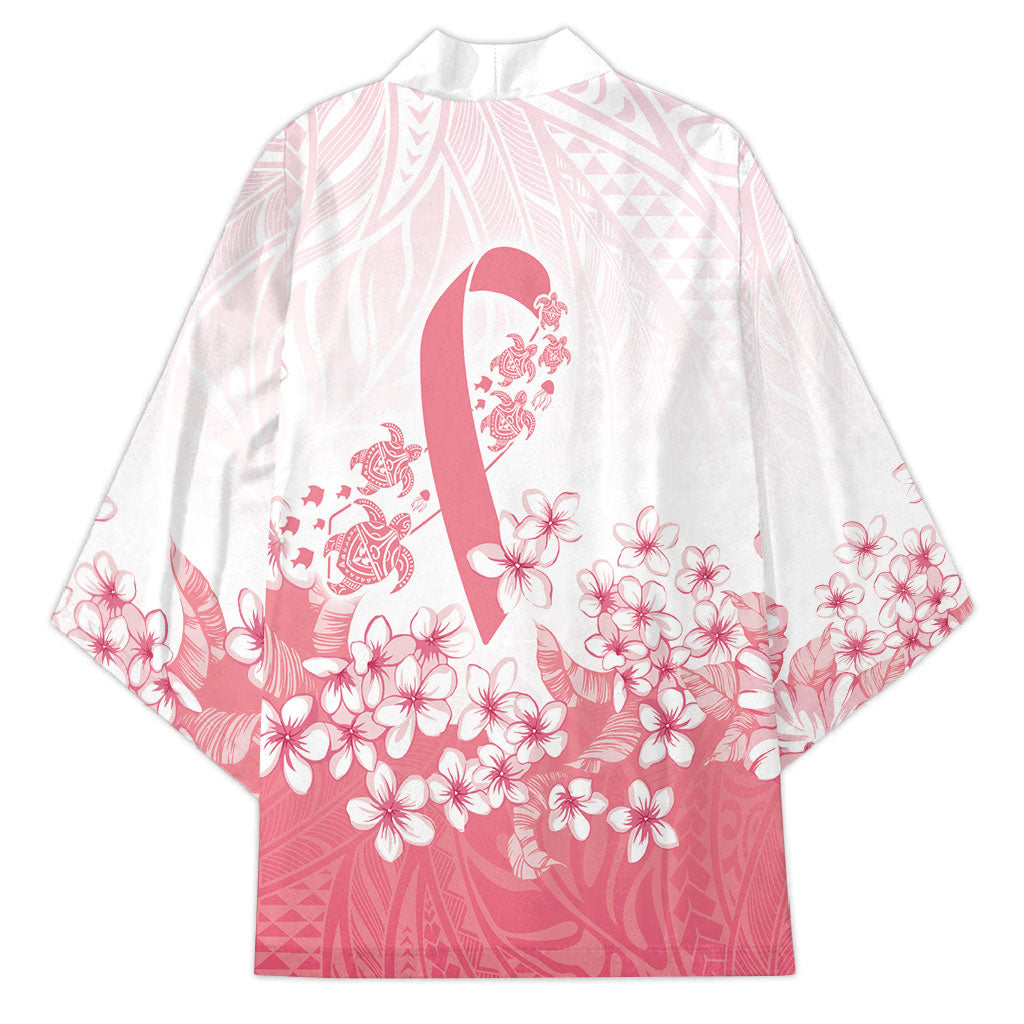 Breast Cancer Awareness Polynesian Kimono Floral Pink Ribbon