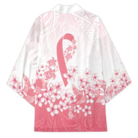 Breast Cancer Awareness Polynesian Kimono Floral Pink Ribbon