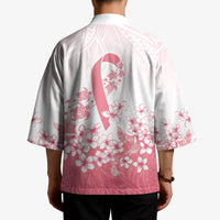 Breast Cancer Awareness Polynesian Kimono Floral Pink Ribbon