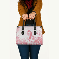 Breast Cancer Awareness Polynesian Leather Bag Floral Pink Ribbon
