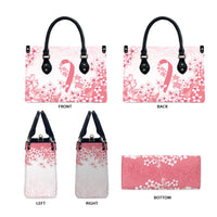 Breast Cancer Awareness Polynesian Leather Bag Floral Pink Ribbon