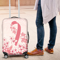 Breast Cancer Awareness Polynesian Luggage Cover Floral Pink Ribbon