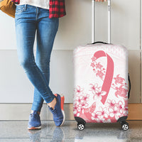 Breast Cancer Awareness Polynesian Luggage Cover Floral Pink Ribbon