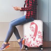 Breast Cancer Awareness Polynesian Luggage Cover Floral Pink Ribbon