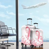 Breast Cancer Awareness Polynesian Luggage Cover Floral Pink Ribbon