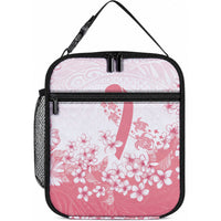 Breast Cancer Awareness Polynesian Lunch Bag Floral Pink Ribbon