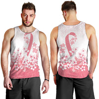 Breast Cancer Awareness Polynesian Men Tank Top Floral Pink Ribbon