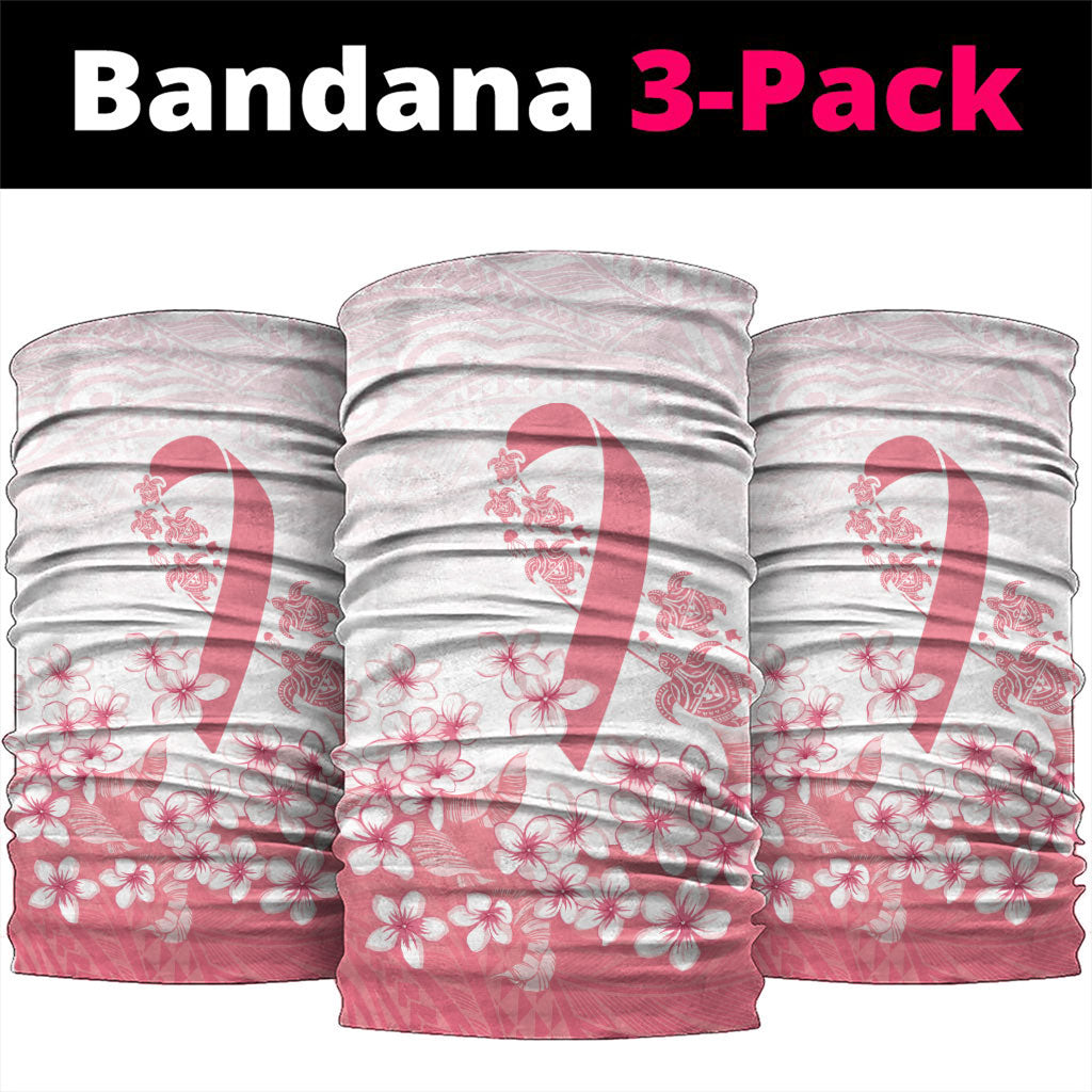 Breast Cancer Awareness Polynesian Neck Gaiter Floral Pink Ribbon