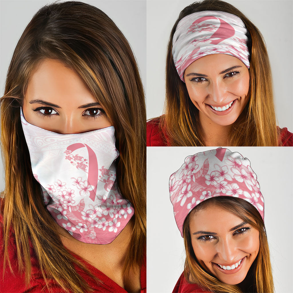 Breast Cancer Awareness Polynesian Neck Gaiter Floral Pink Ribbon