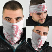 Breast Cancer Awareness Polynesian Neck Gaiter Floral Pink Ribbon