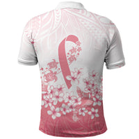 Breast Cancer Awareness Polynesian Polo Shirt Floral Pink Ribbon