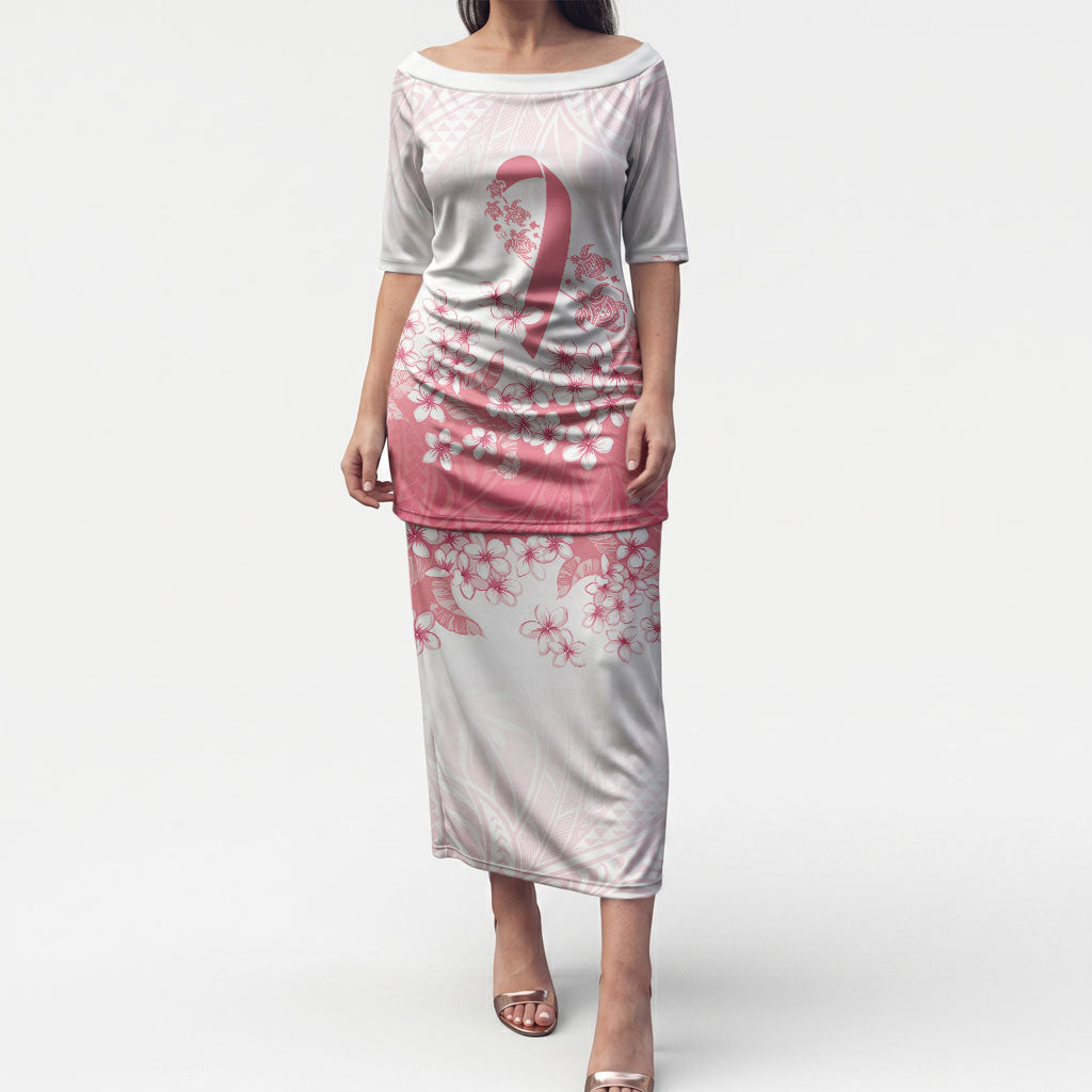 Breast Cancer Awareness Polynesian Puletasi Floral Pink Ribbon