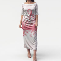 Breast Cancer Awareness Polynesian Puletasi Floral Pink Ribbon