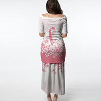 Breast Cancer Awareness Polynesian Puletasi Floral Pink Ribbon