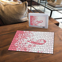 Breast Cancer Awareness Polynesian Puzzle Floral Pink Ribbon