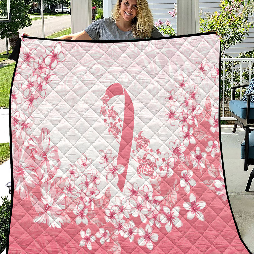Breast Cancer Awareness Polynesian Quilt Floral Pink Ribbon