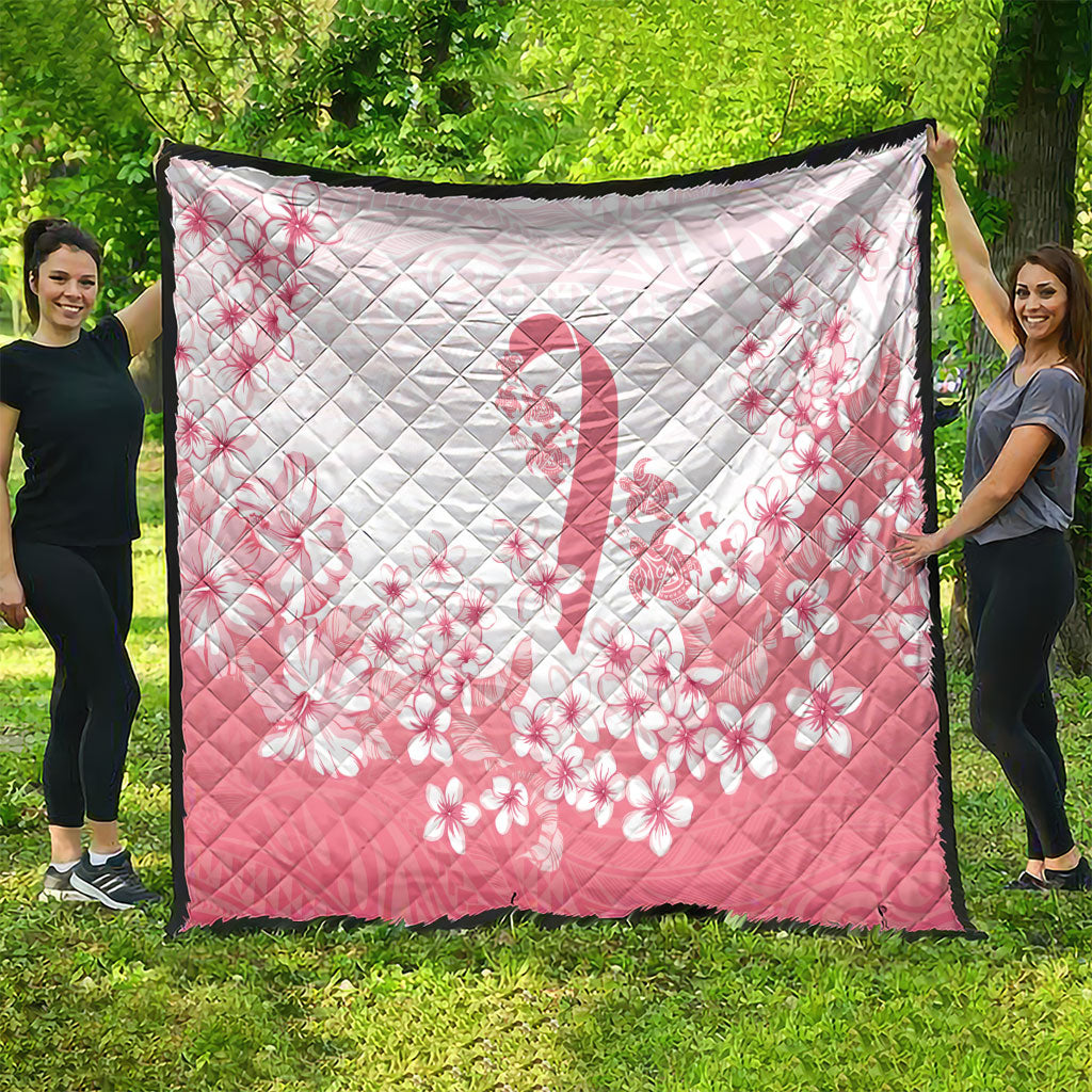 Breast Cancer Awareness Polynesian Quilt Floral Pink Ribbon