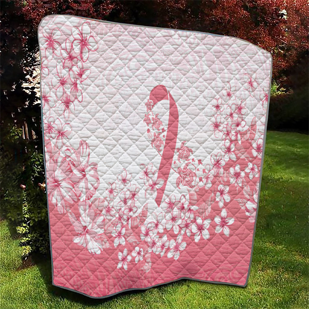 Breast Cancer Awareness Polynesian Quilt Floral Pink Ribbon